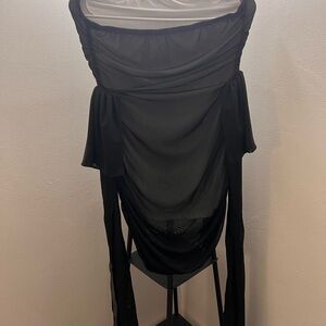 SHEIN NW/OT Elegant Black Draped Dress